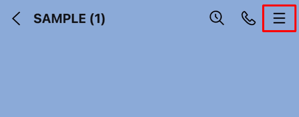 iPhone手順1: トークの右上の三本線メニューをタップ